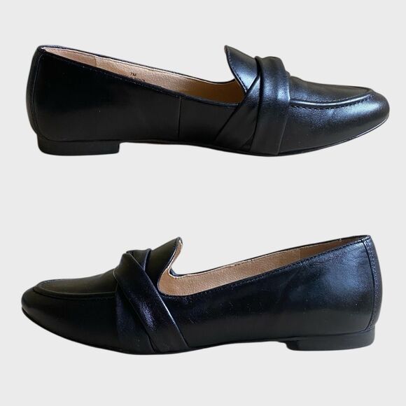 Talbots Ryan Twist Nappa Leather Loafers Women's Size 7 Black Slip On Flats - Picture 7 of 15